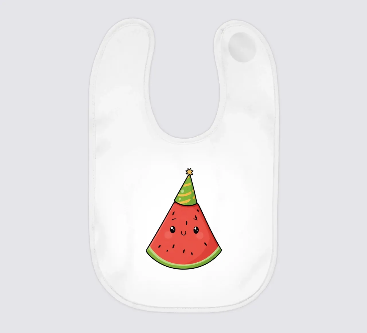 Fetta di cocomero felice con cappello da festa bavaglino da DesignDoodle