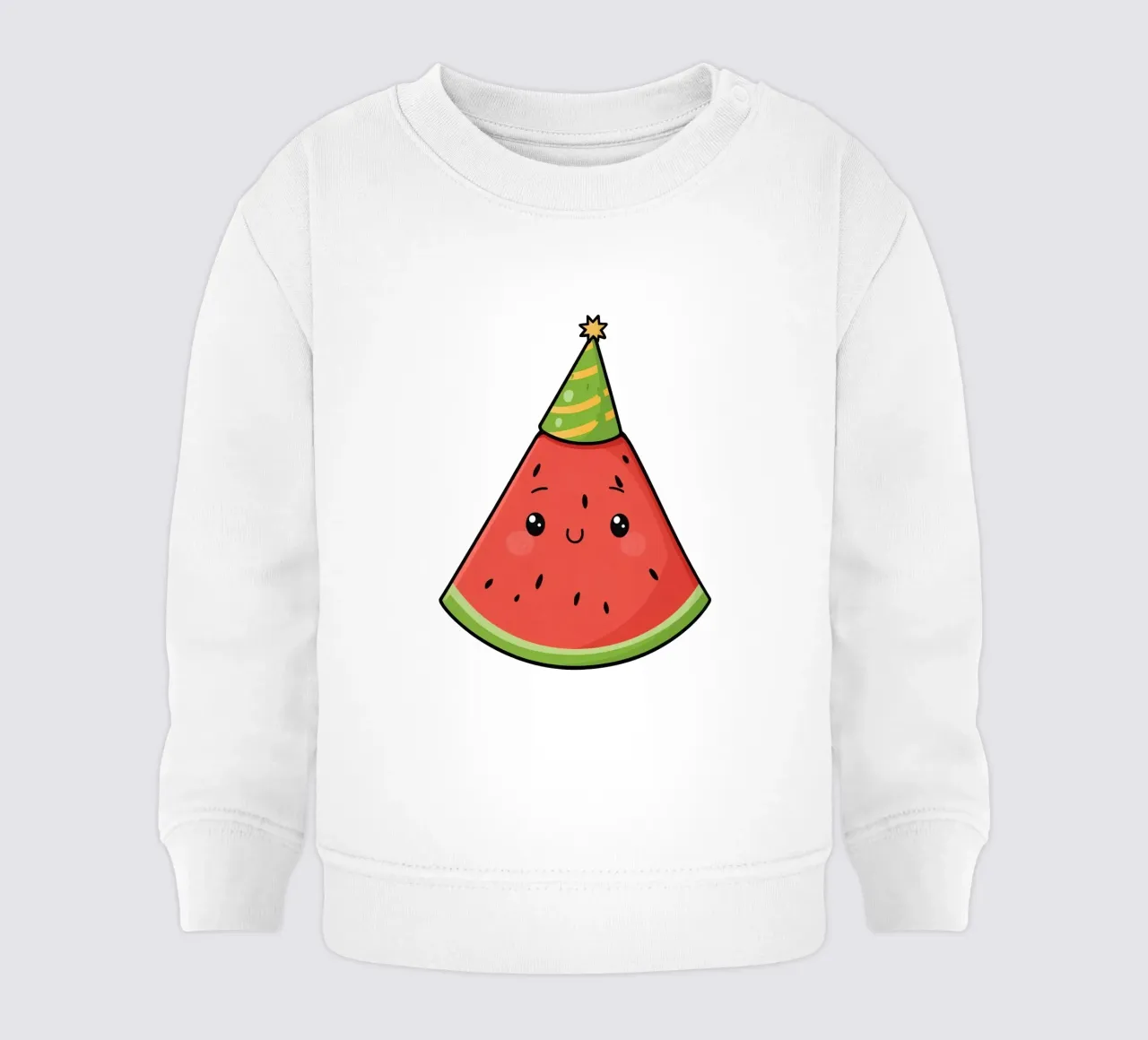 Fetta di cocomero felice con cappello da festa felpa neonato da DesignDoodle