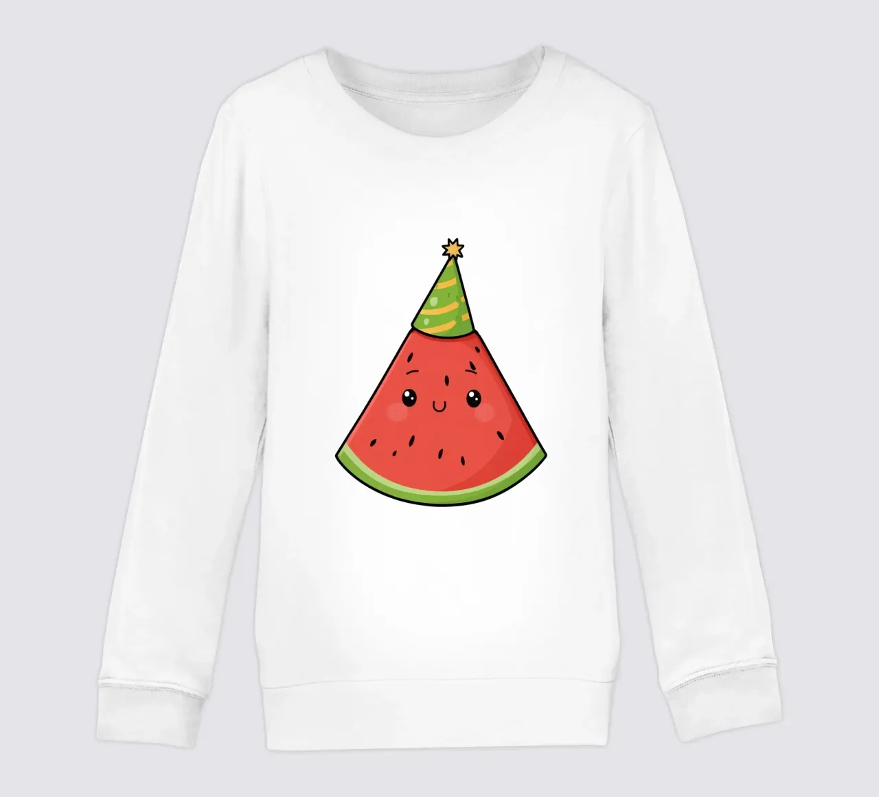 Fetta di cocomero felice con cappello da festa felpa bambino da DesignDoodle