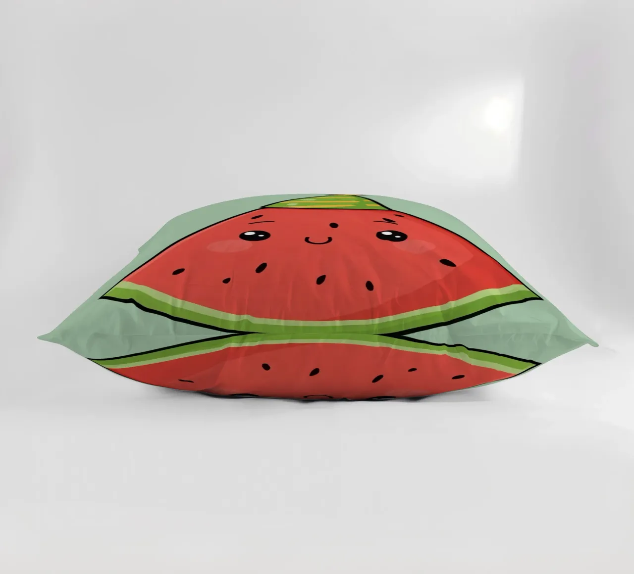 Fetta di cocomero felice con cappello da festa cuscino da DesignDoodle