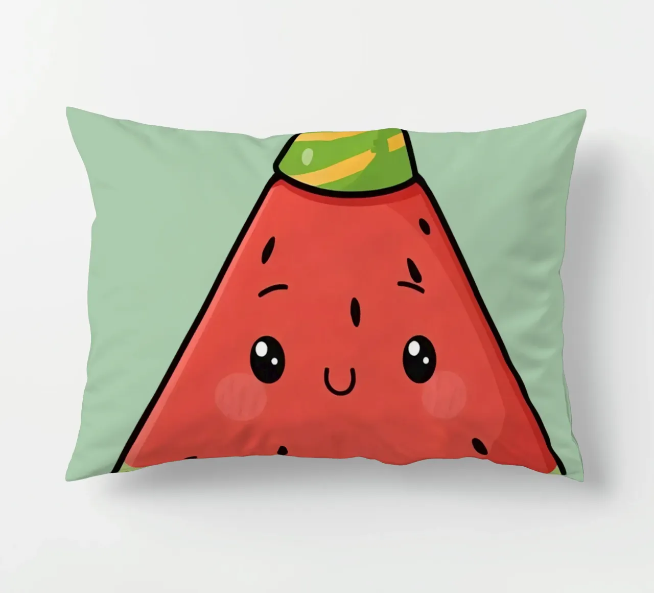 Fetta di cocomero felice con cappello da festa cuscino da DesignDoodle