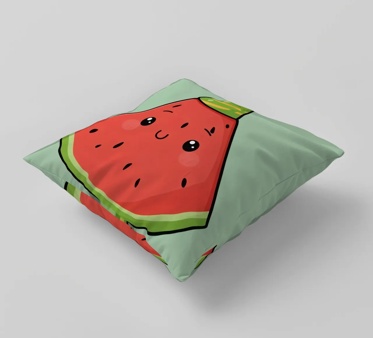 Fetta di cocomero felice con cappello da festa cuscino da DesignDoodle