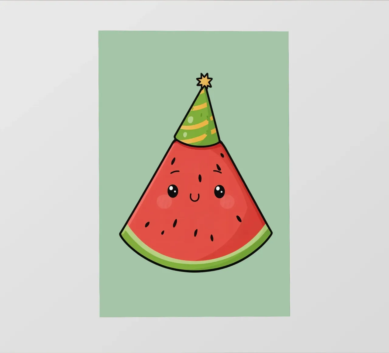 Fetta di cocomero felice con cappello da festa telo in pvc da DesignDoodle