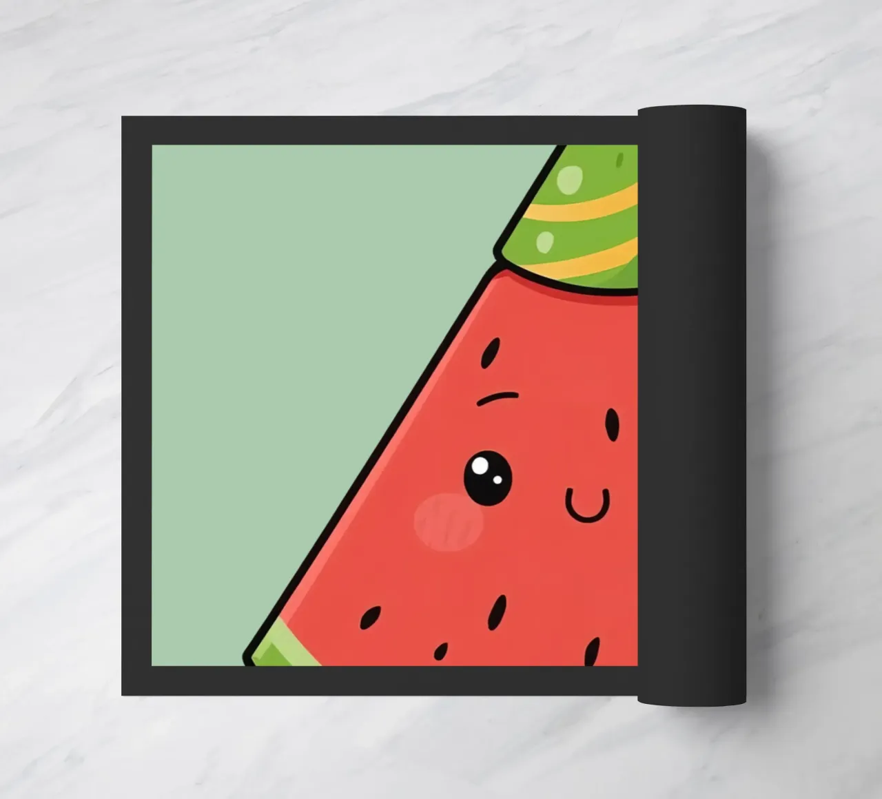 Fetta di cocomero felice con cappello da festa zerbino da DesignDoodle