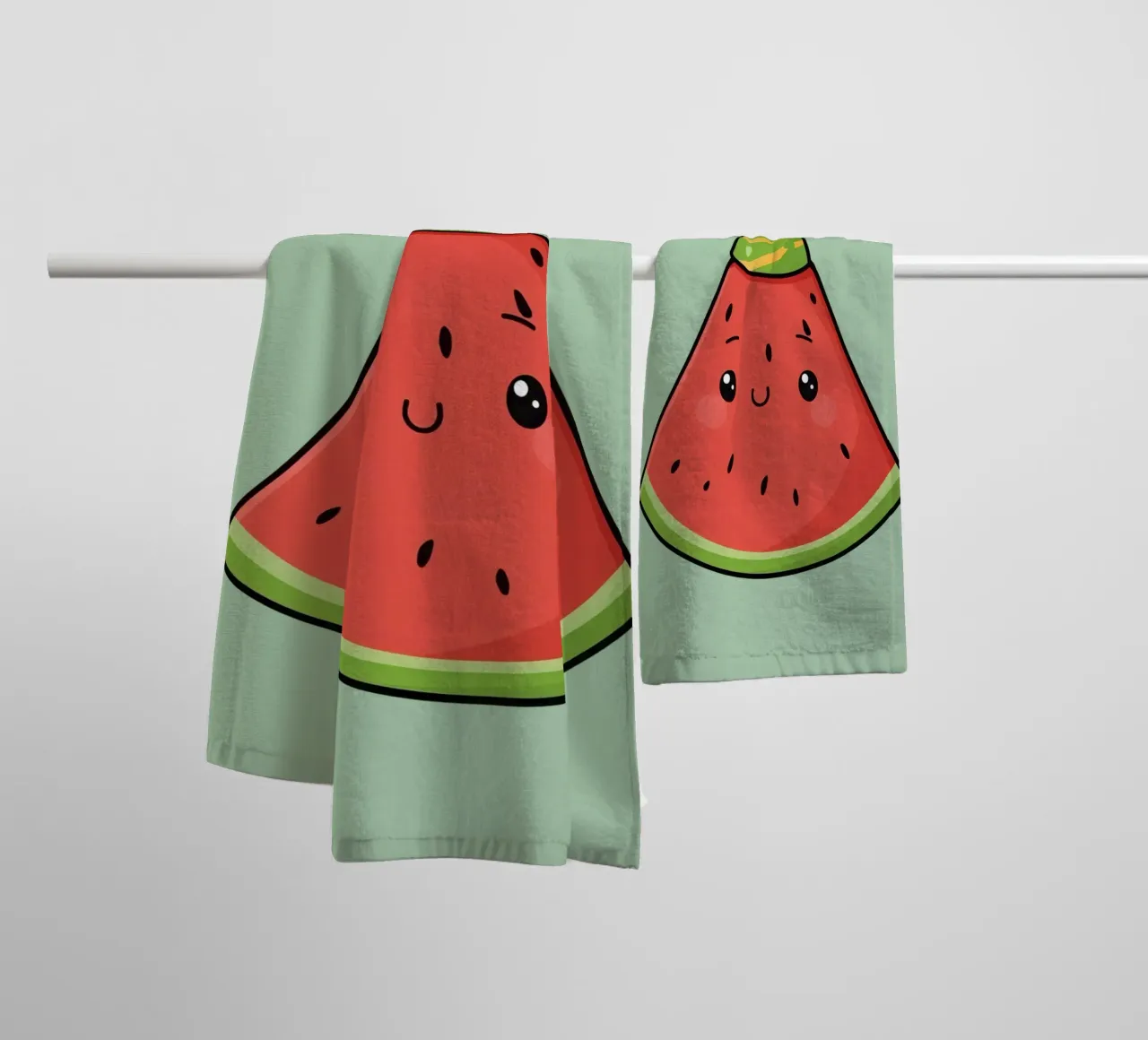 Fetta di cocomero felice con cappello da festa asciugamano da bagno da DesignDoodle