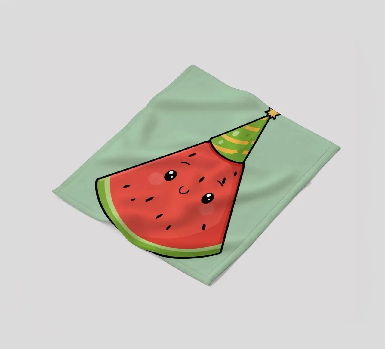 Fetta di cocomero felice con cappello da festa coperta in pile da DesignDoodle
