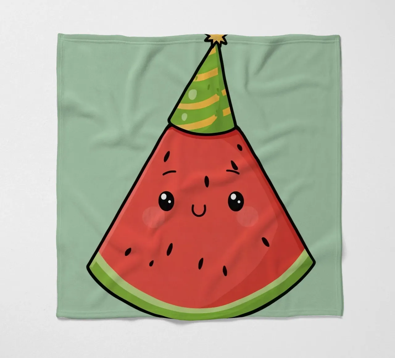 Fetta di cocomero felice con cappello da festa coperta in pile da DesignDoodle