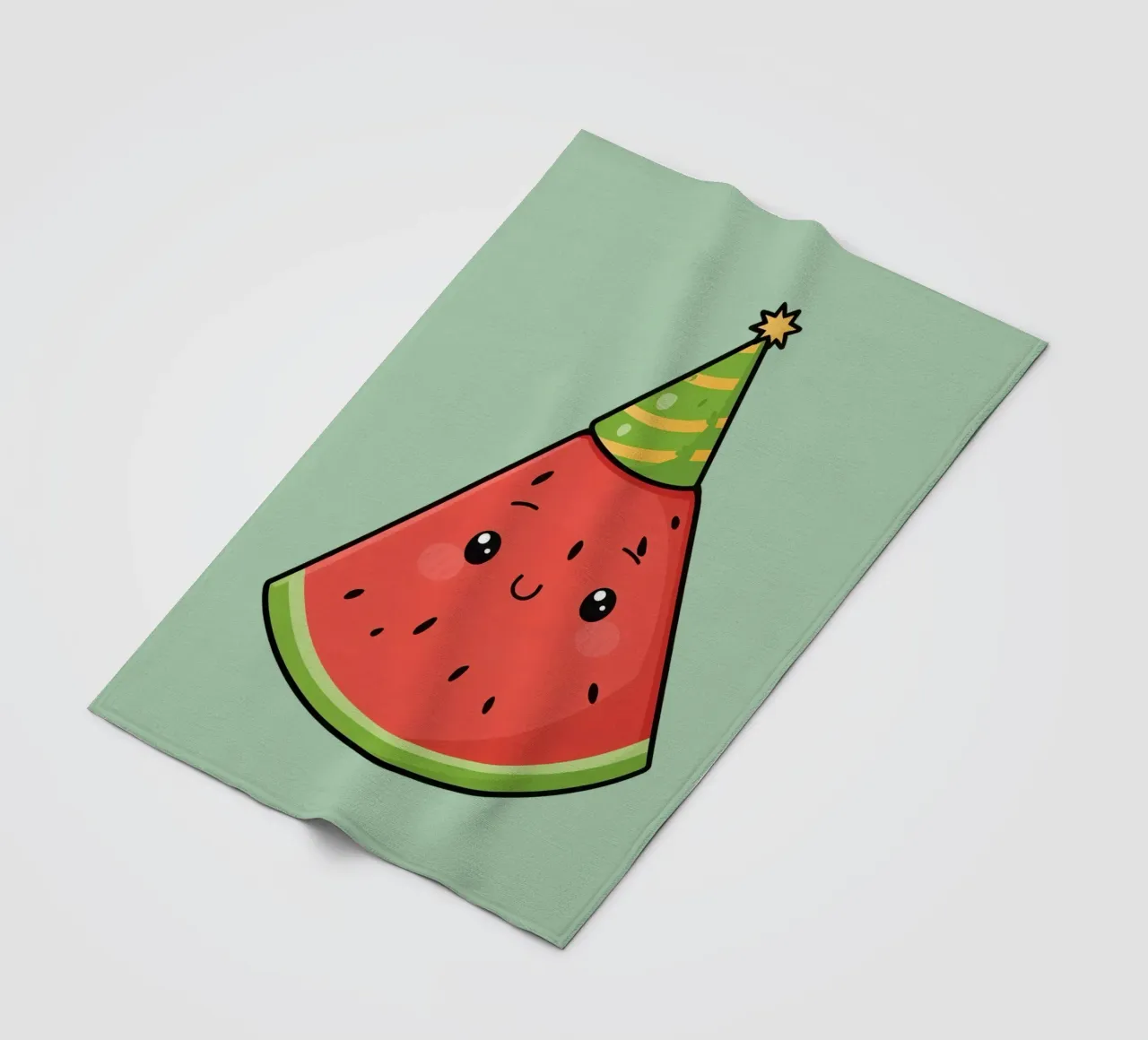 Fetta di cocomero felice con cappello da festa coperta in pile da DesignDoodle
