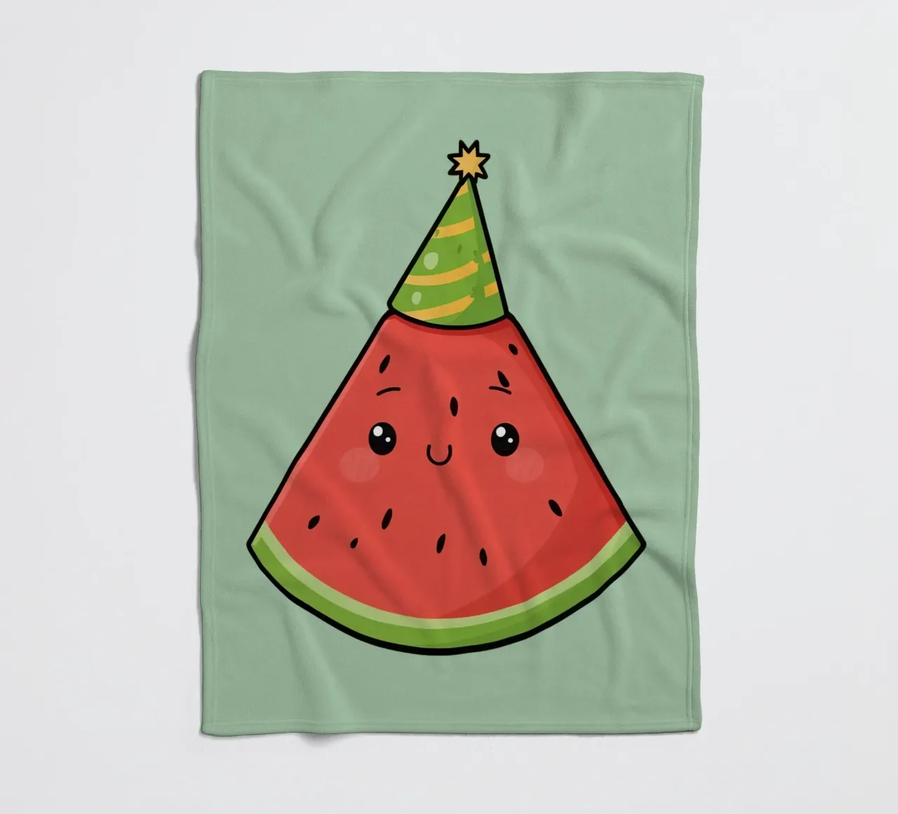 Fetta di cocomero felice con cappello da festa coperta in pile da DesignDoodle