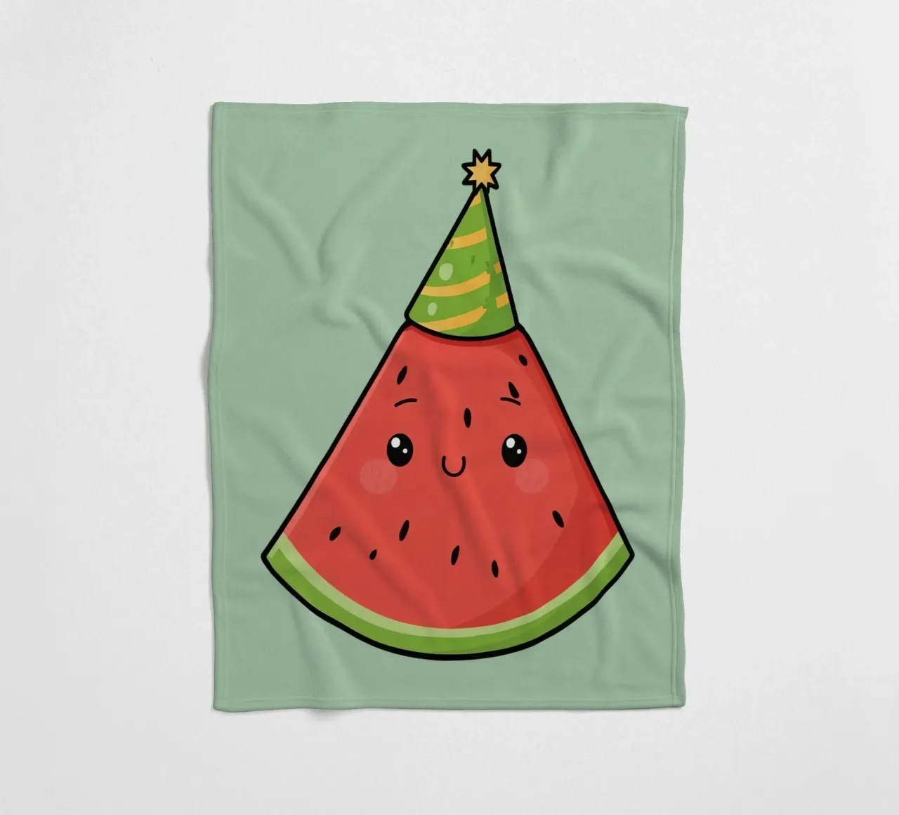 Fetta di cocomero felice con cappello da festa coperta in pile da DesignDoodle