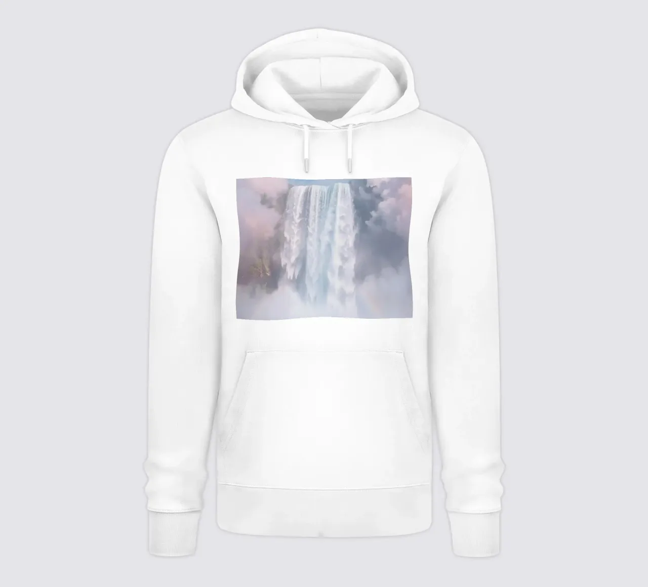 Ampia cascata con nebbia e arcobaleno felpa con cappuccio da DesignDoodle