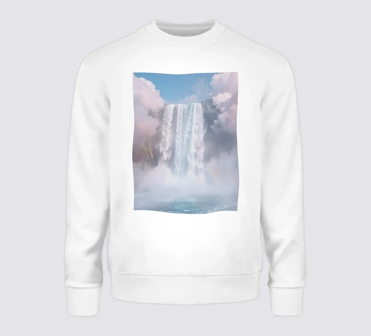 Ampia cascata con nebbia e arcobaleno felpa da DesignDoodle