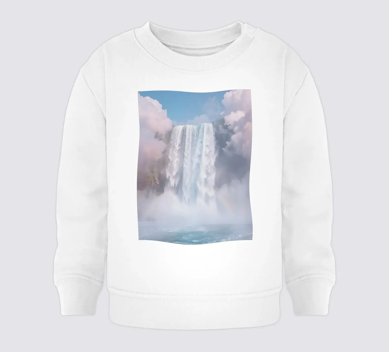 Ampia cascata con nebbia e arcobaleno felpa neonato da DesignDoodle