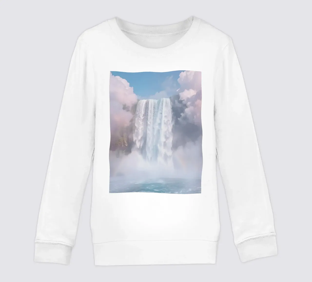 Ampia cascata con nebbia e arcobaleno felpa bambino da DesignDoodle