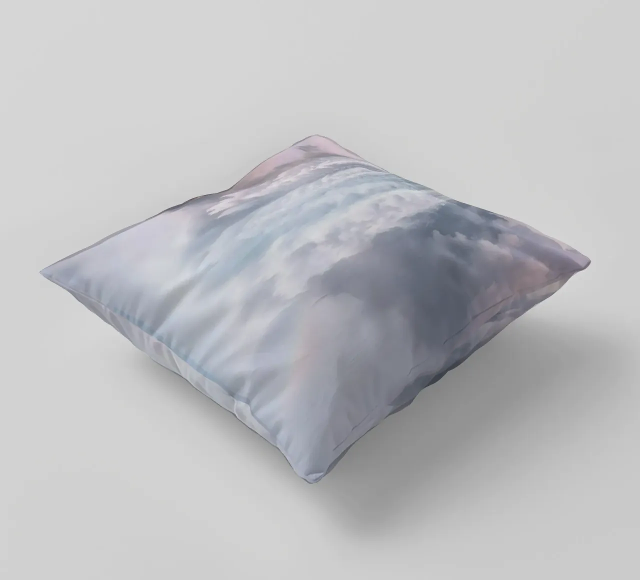 Ampia cascata con nebbia e arcobaleno cuscino da DesignDoodle