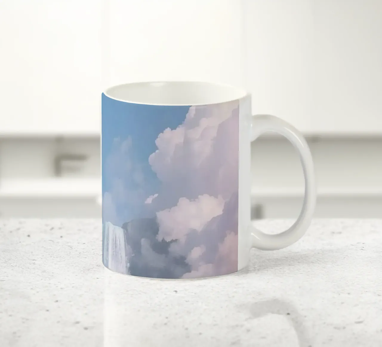 Ampia cascata con nebbia e arcobaleno tazza in ceramica da DesignDoodle
