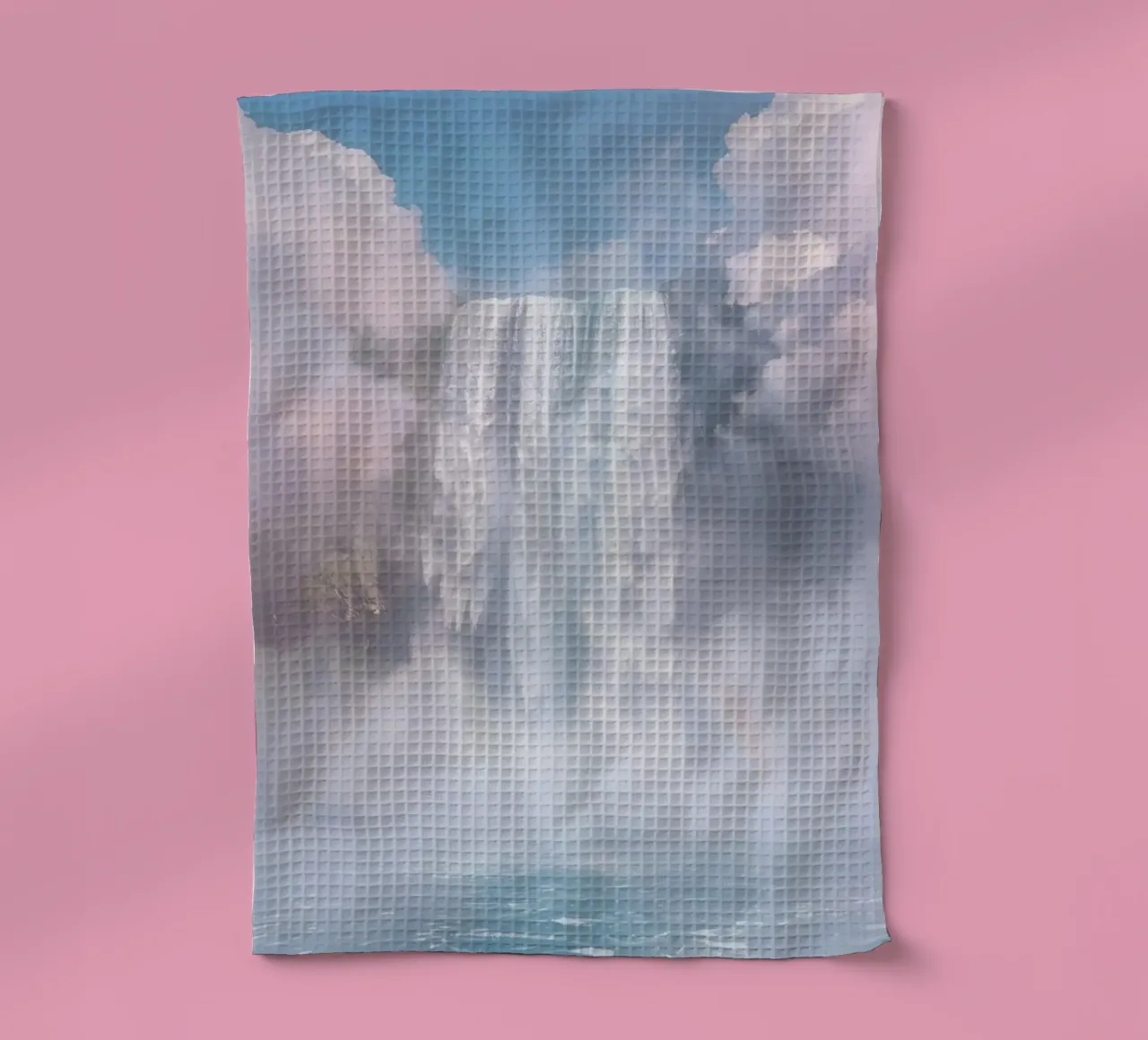 Ampia cascata con nebbia e arcobaleno canovaccio da cucina da DesignDoodle