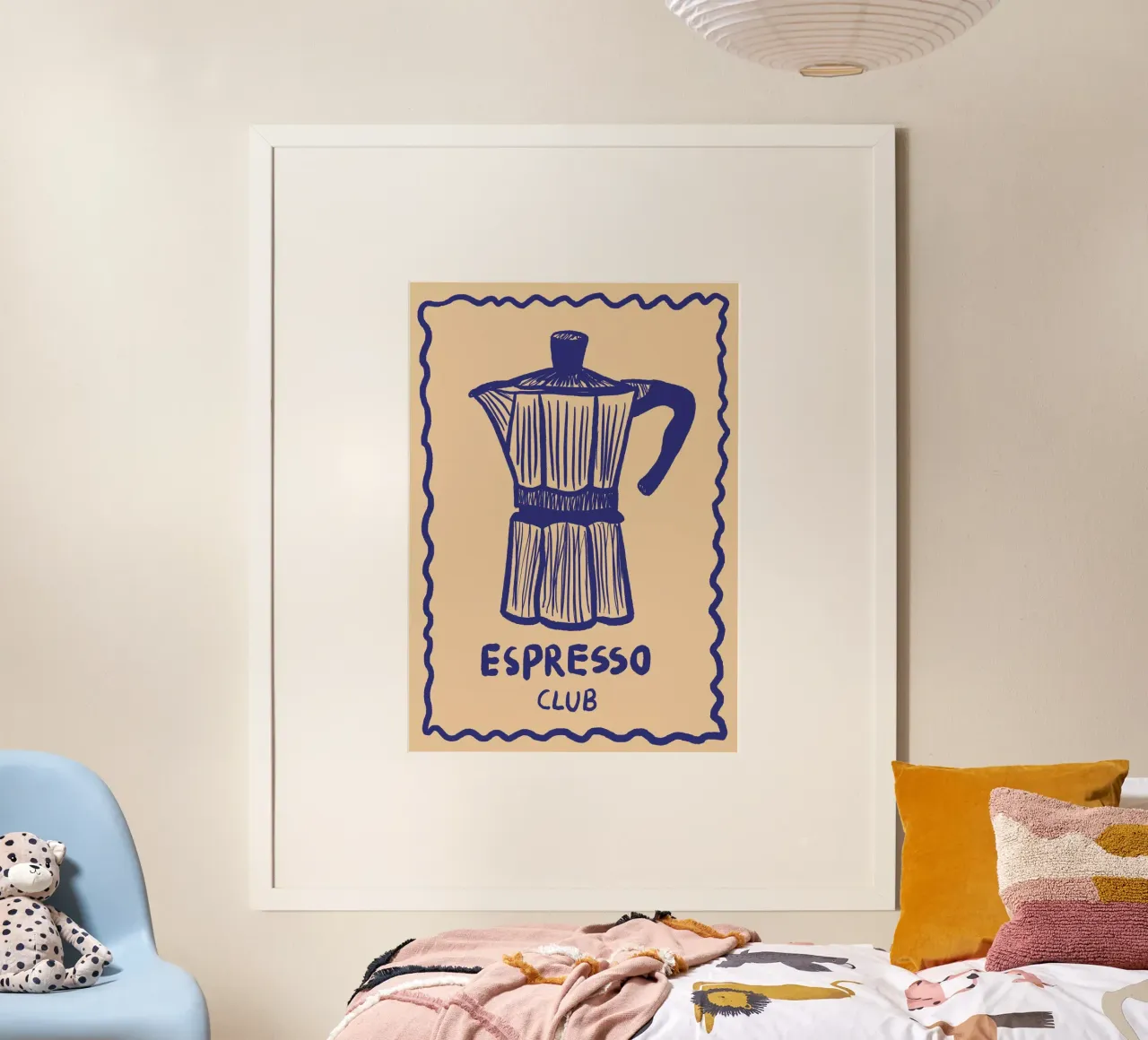 Espresso Club Poster mit Aluminium Rahmen von Studio Dolci