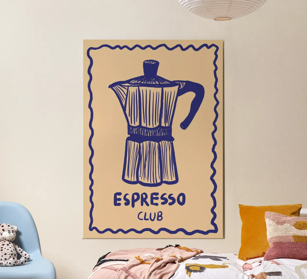 Espresso Club Poster mit Aluminium Rahmen von Studio Dolci