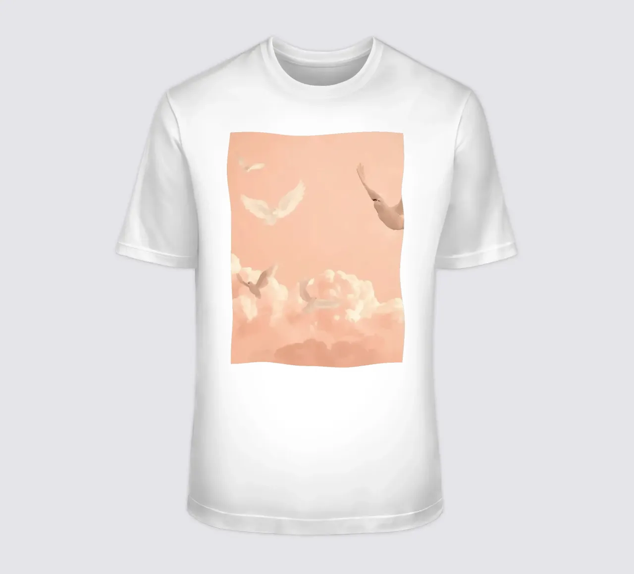 Colombe bianche e nuvole t-shirt da DesignDoodle