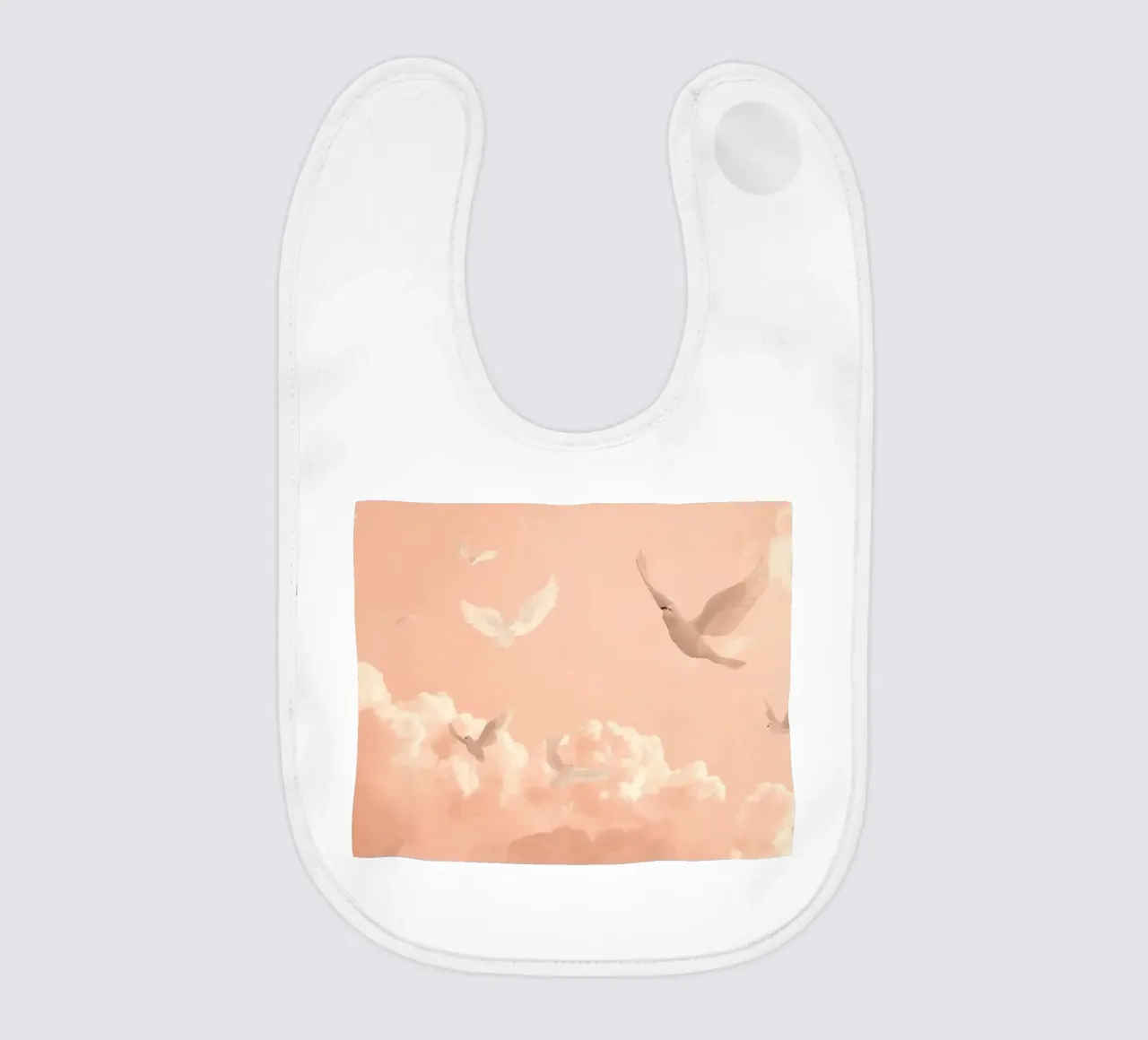 Colombe bianche e nuvole bavaglino da DesignDoodle