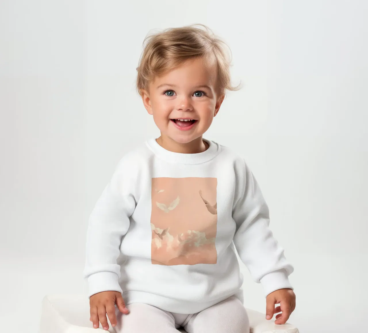 Colombe bianche e nuvole felpa neonato da DesignDoodle
