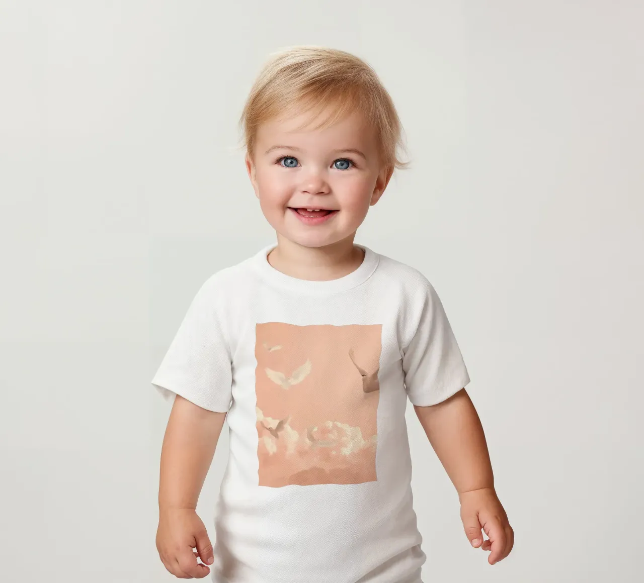 Colombe bianche e nuvole maglietta neonato da DesignDoodle
