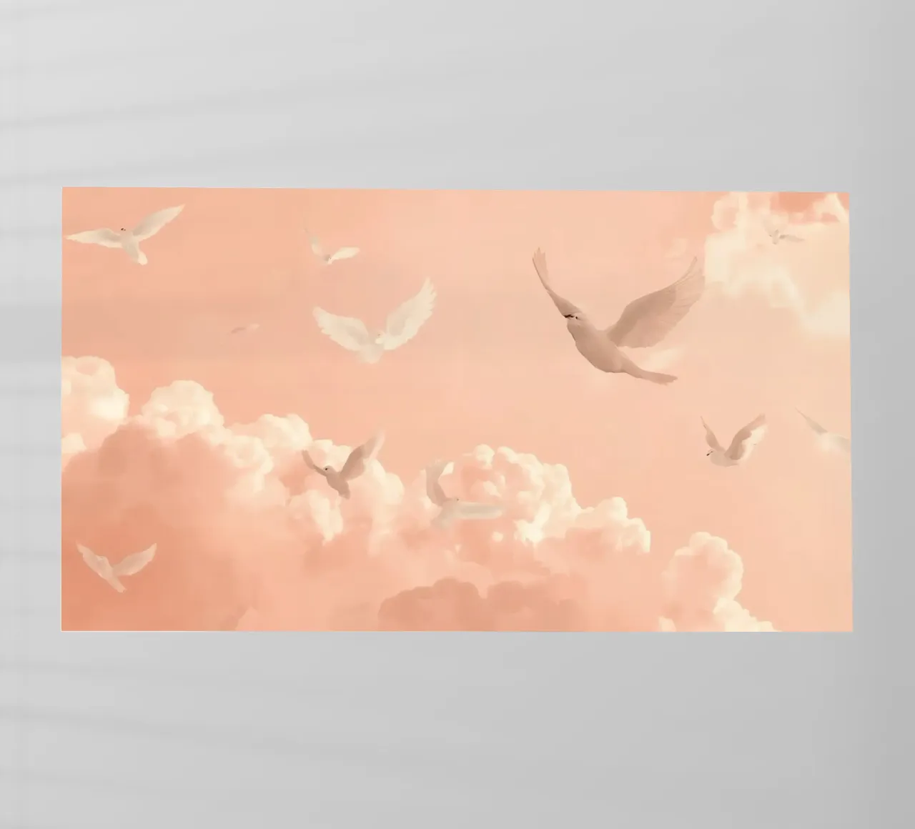 Colombe bianche e nuvole pellicola backlit da DesignDoodle