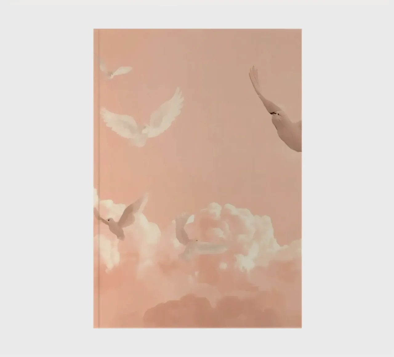White Doves and Clouds notebook by DesignDoodle