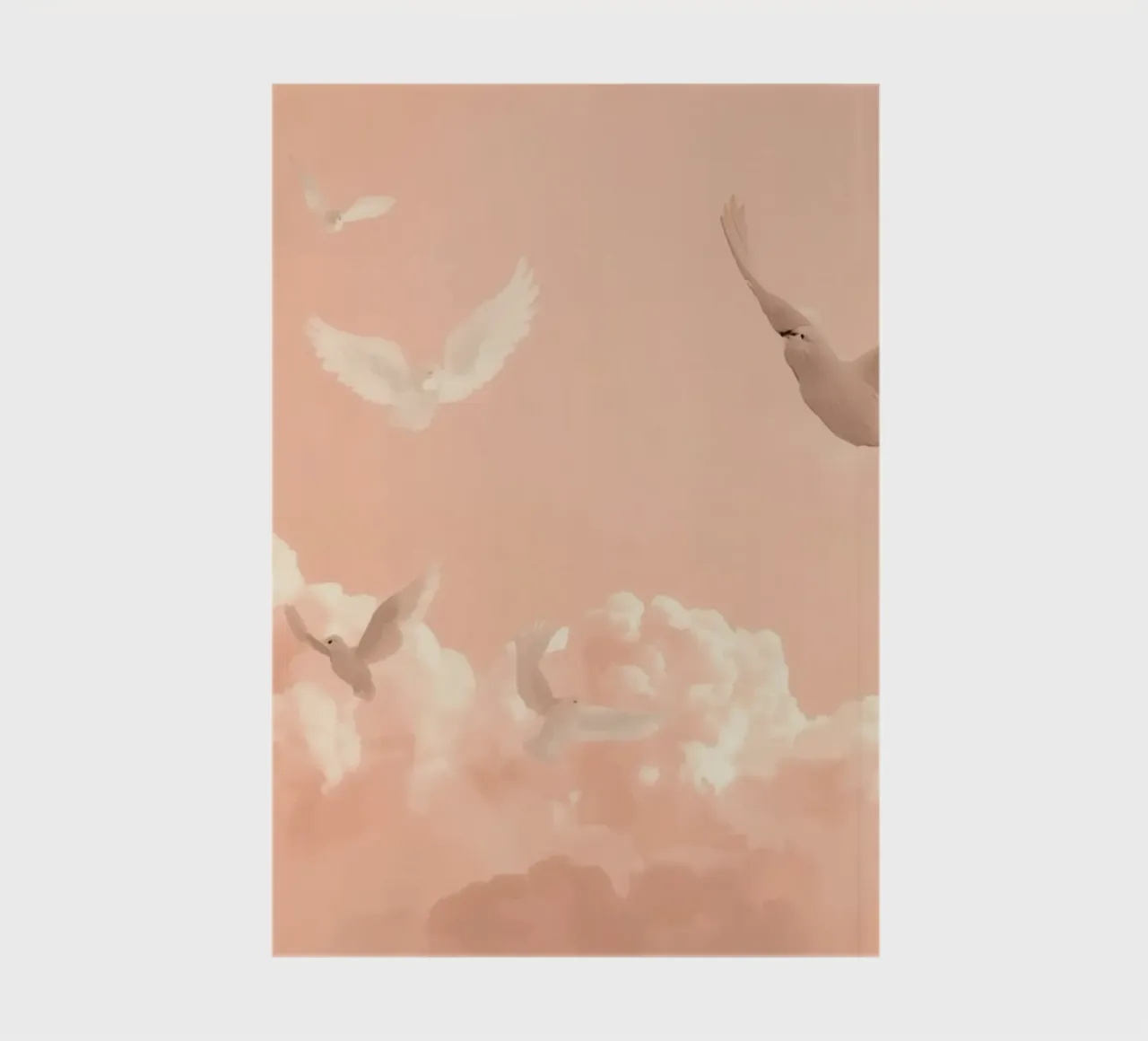 White Doves and Clouds notebook by DesignDoodle