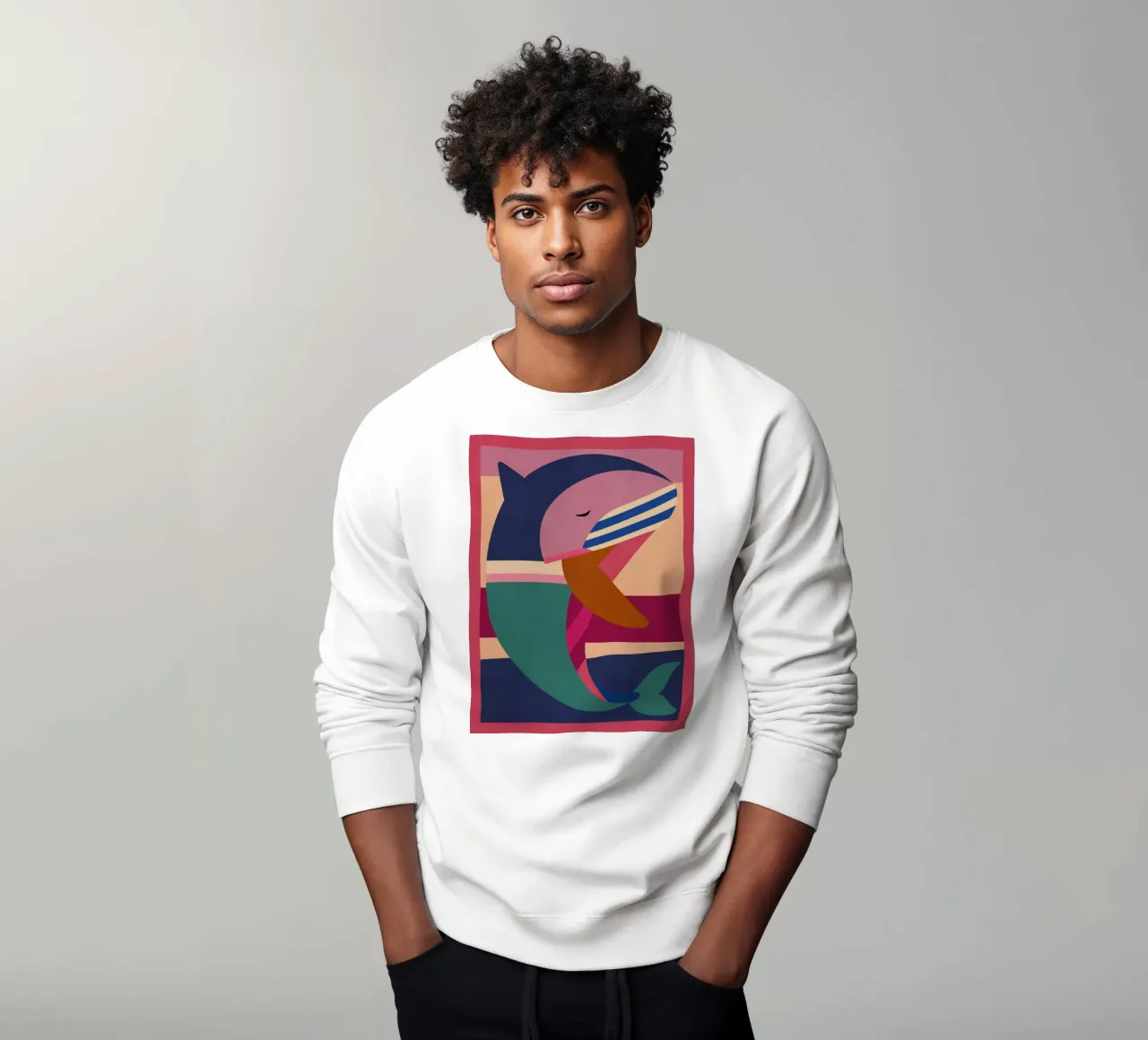 Geometrischer Delphin Sweatshirt von Gaite