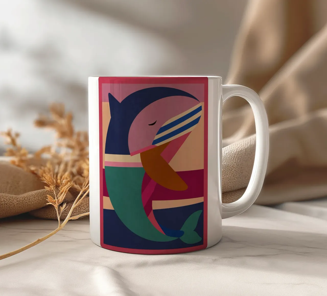 Delfino geometrico tazza in ceramica da Gaite