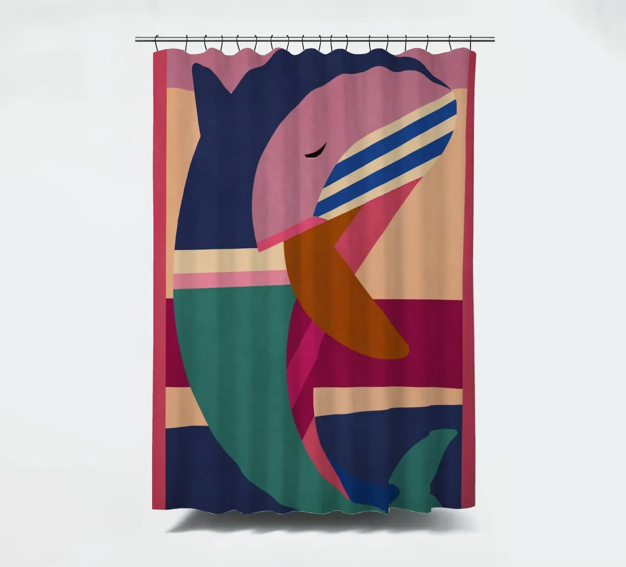 Geometrischer Delphin Duschvorhang von Gaite