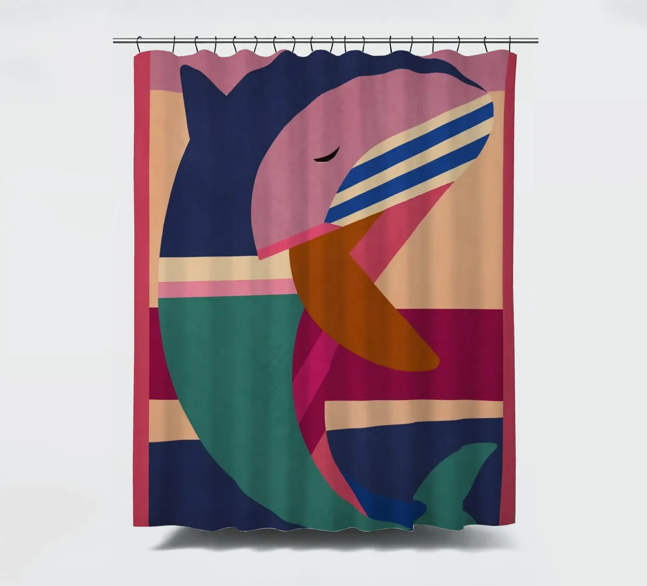 Geometrischer Delphin Duschvorhang von Gaite