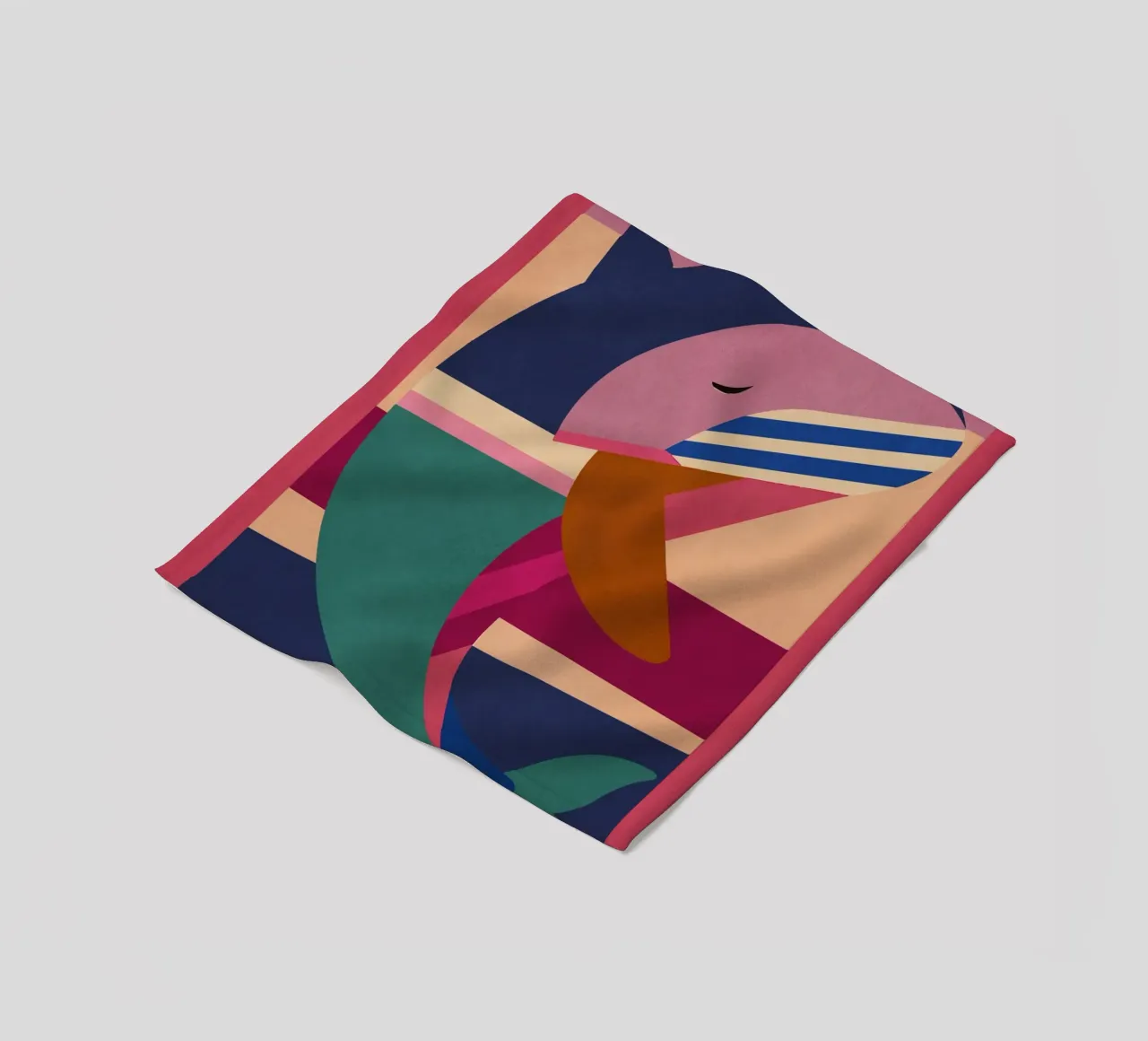 Geometrischer Delphin Fleecedecke von Gaite