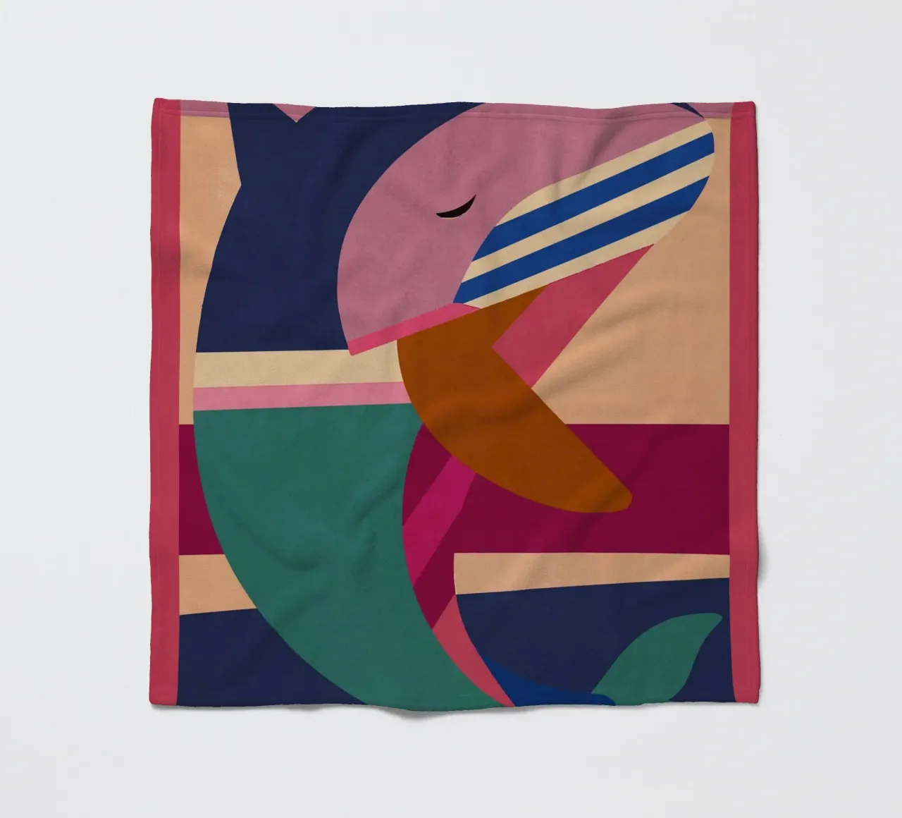 Geometrischer Delphin Fleecedecke von Gaite