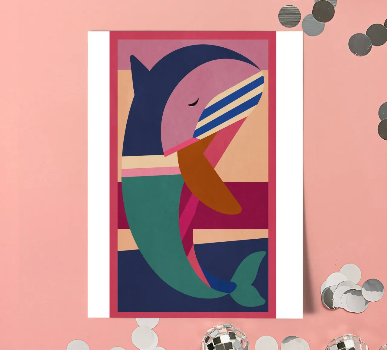 Geometrischer Delphin Stickerbogen von Gaite