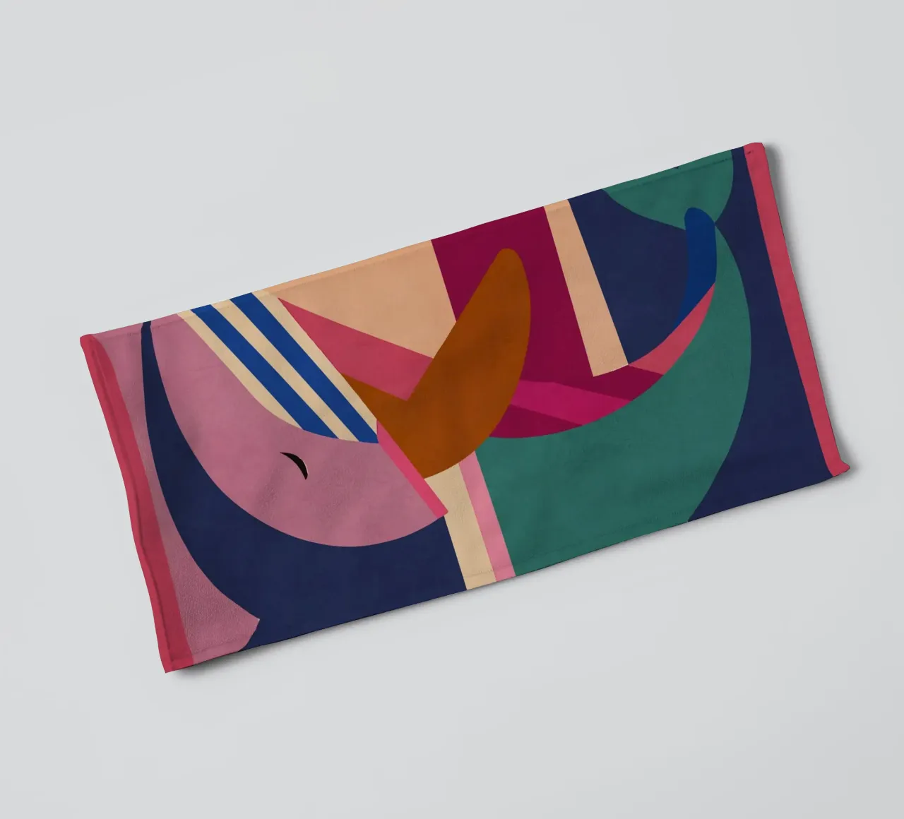Geometrischer Delphin Handtuch von Gaite