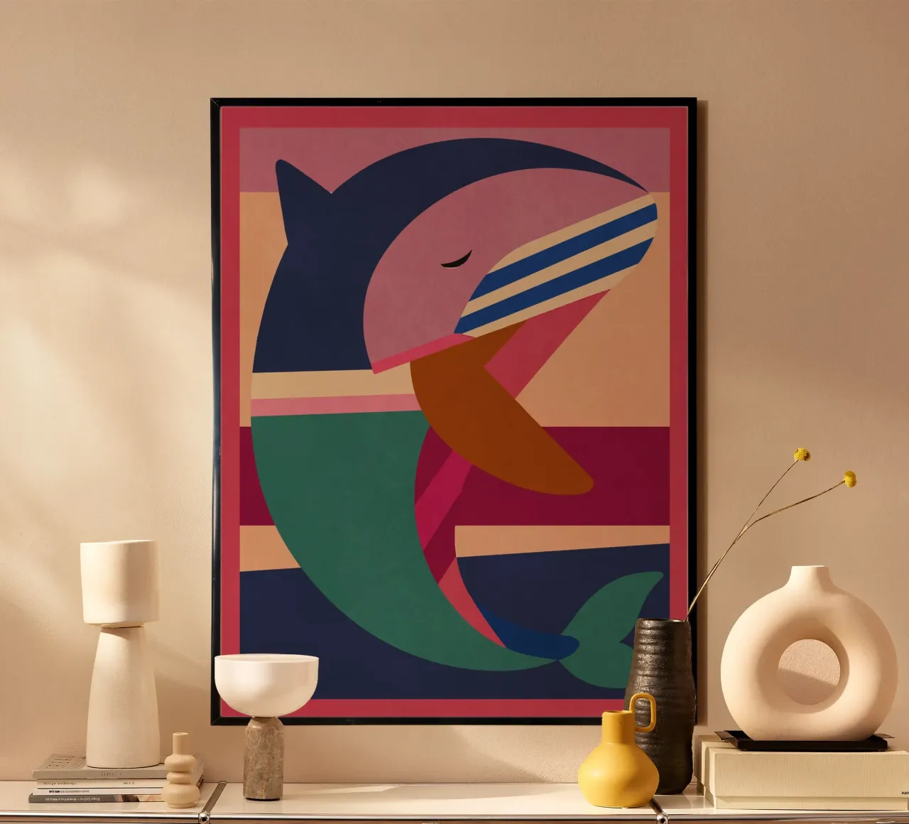 Geometrischer Delphin Hahnemühle von Gaite