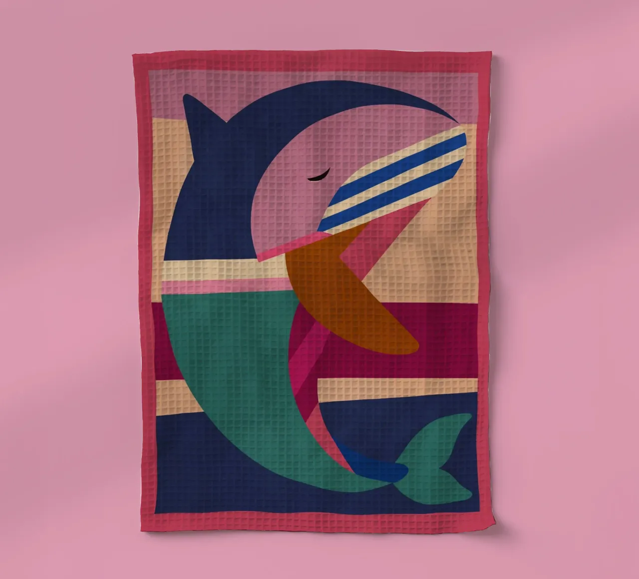 Geometrischer Delphin Geschirrtuch von Gaite