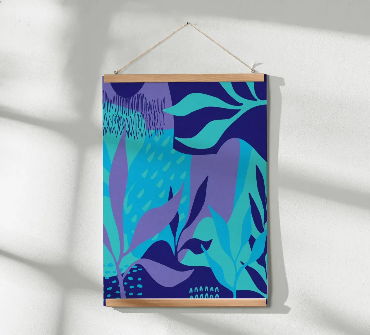 Foglie calmanti poster con telaio in alluminio da Kim Hubball Studio