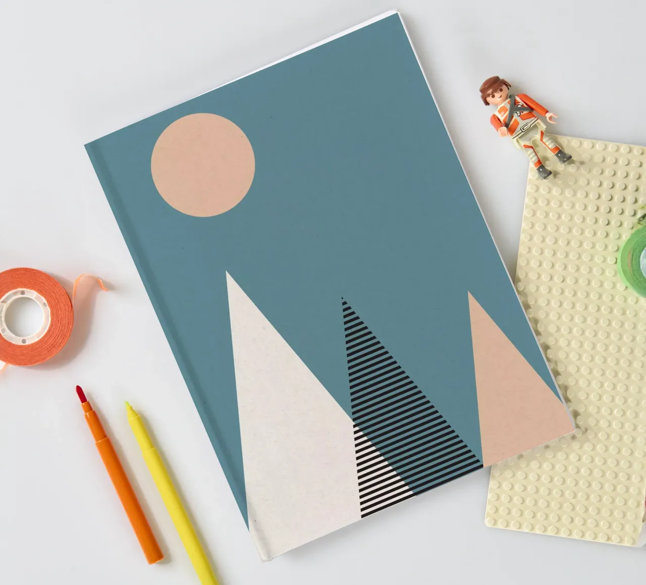 Geometric Mountains notebook by Kim Hubball Studio