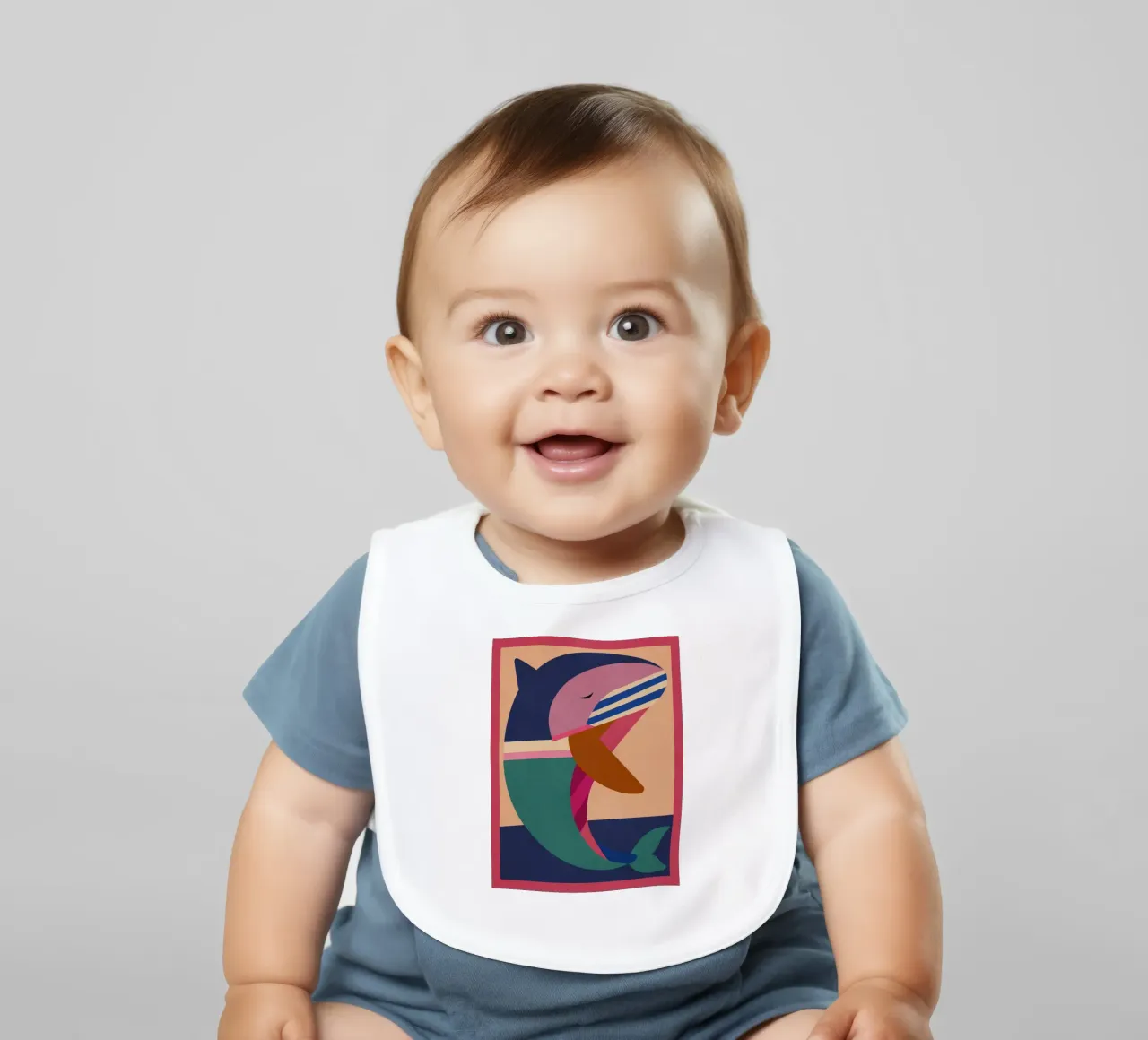 Geometrischer Delphin 2 Babylätzchen von Gaite