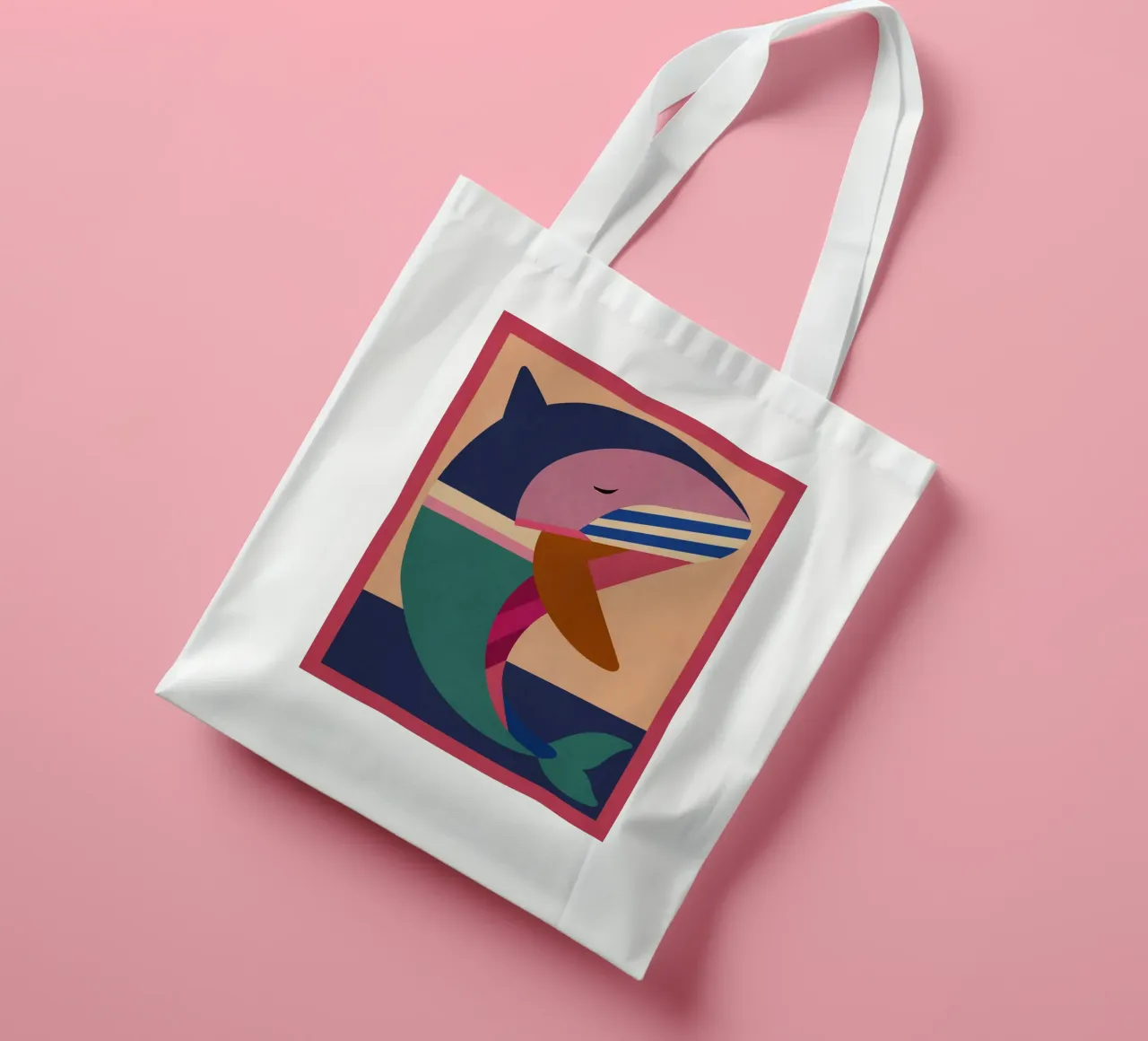 Geometrischer Delphin 2 Jutebeutel von Gaite