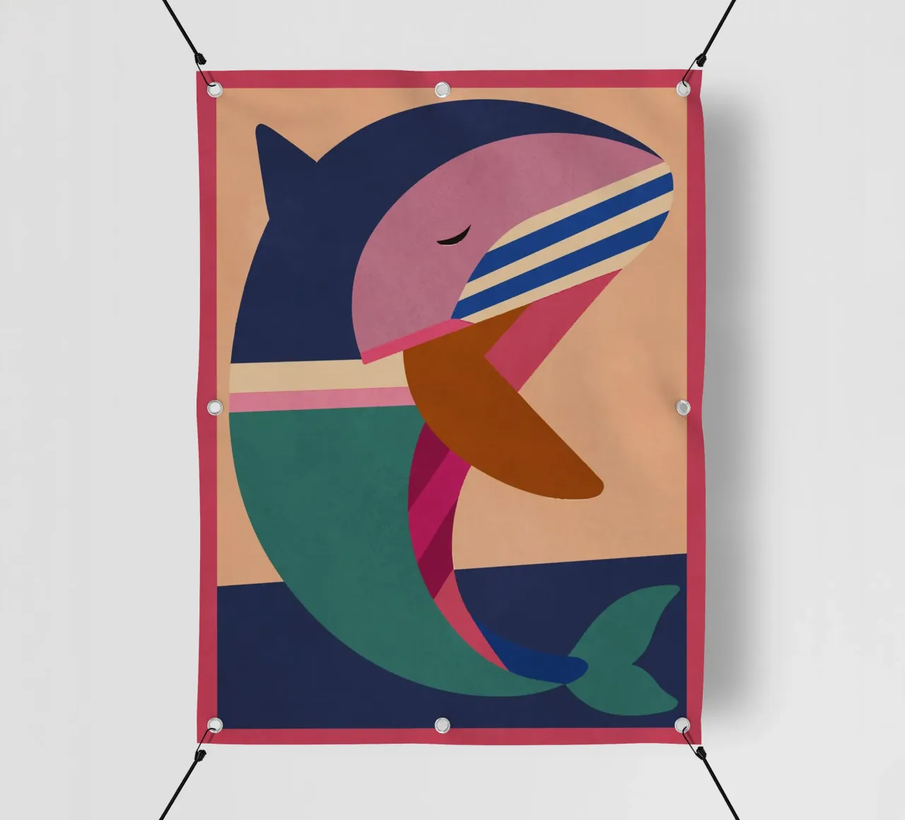 Geometrischer Delphin 2 PVC Plane von Gaite