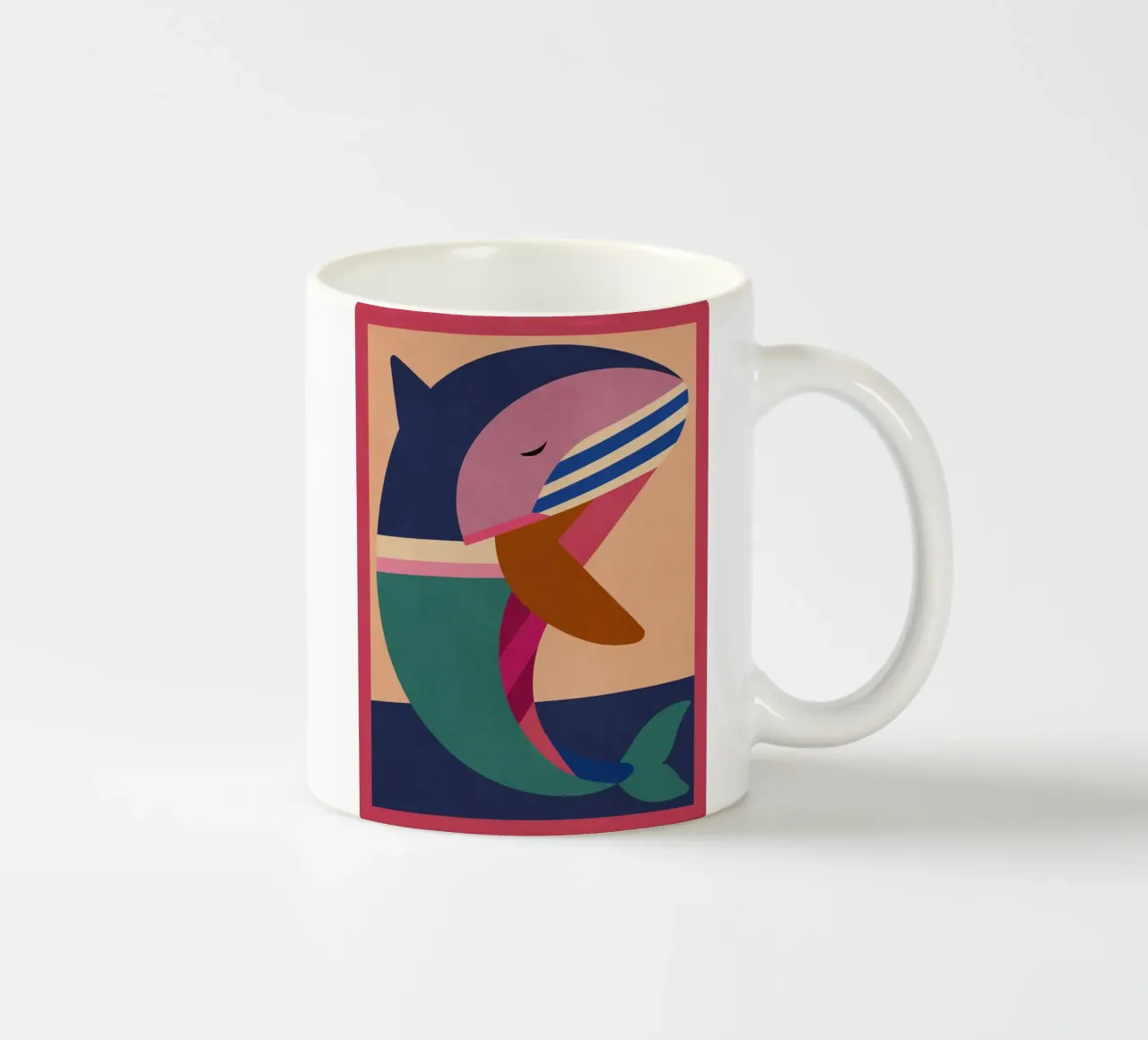 Geometrischer Delphin 2 Keramik Tasse von Gaite