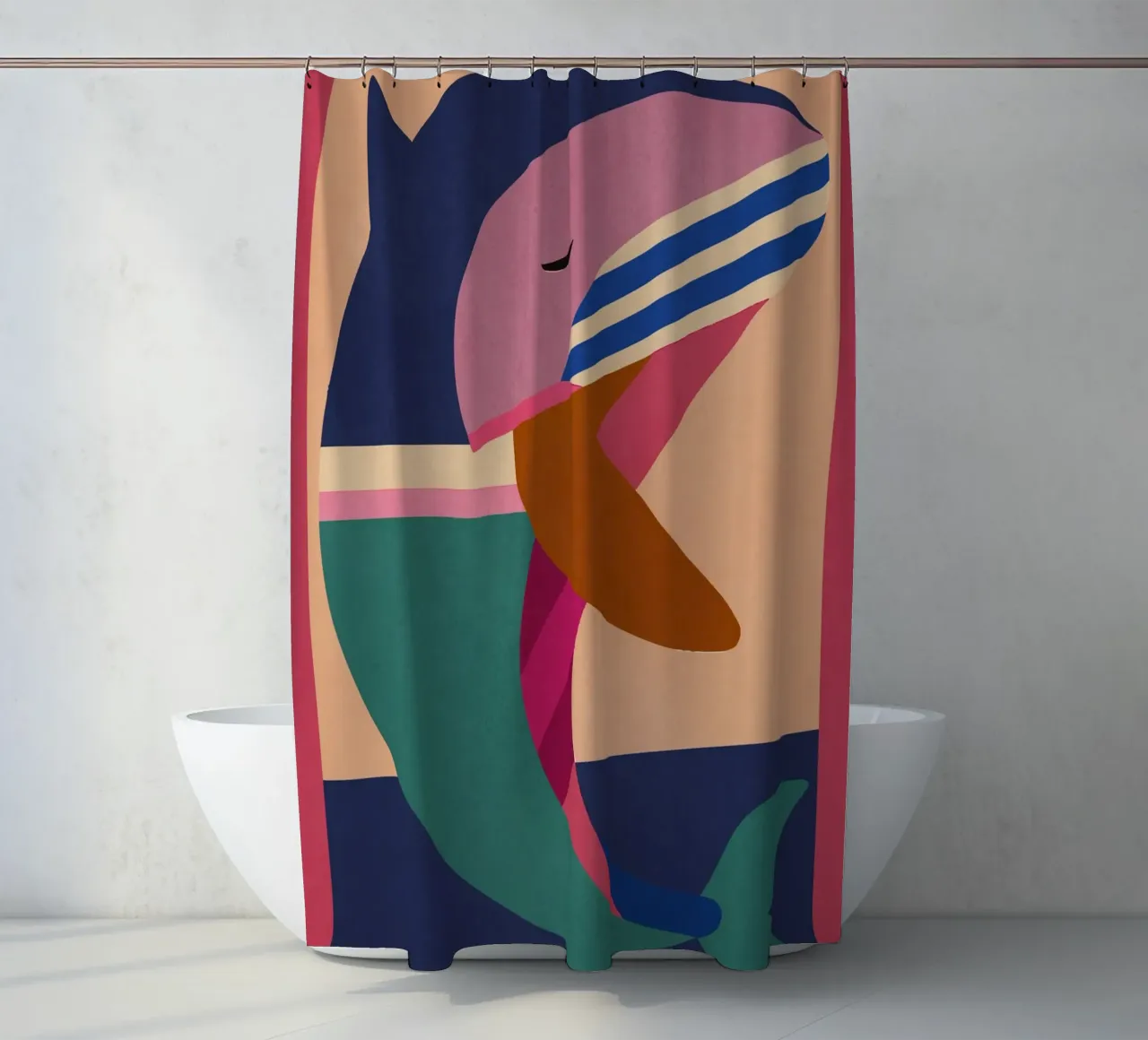 Geometrischer Delphin 2 Duschvorhang von Gaite