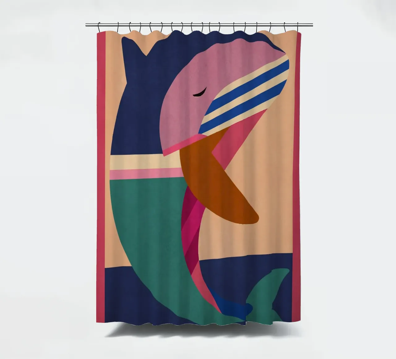 Geometrischer Delphin 2 Duschvorhang von Gaite