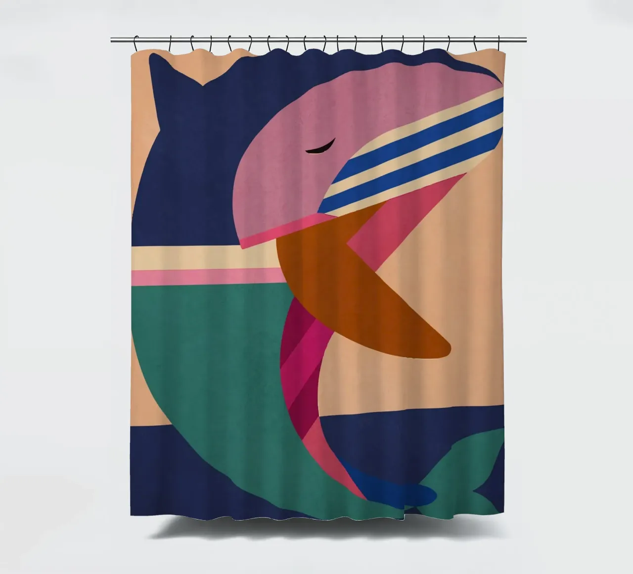 Geometrischer Delphin 2 Duschvorhang von Gaite