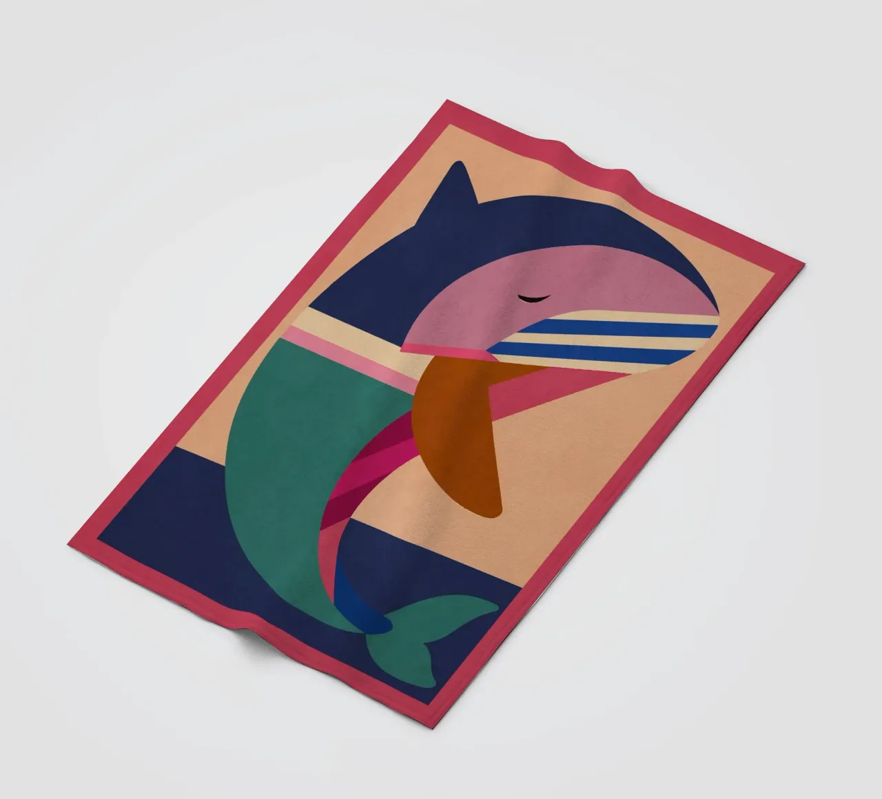 Geometrischer Delphin 2 Fleecedecke von Gaite